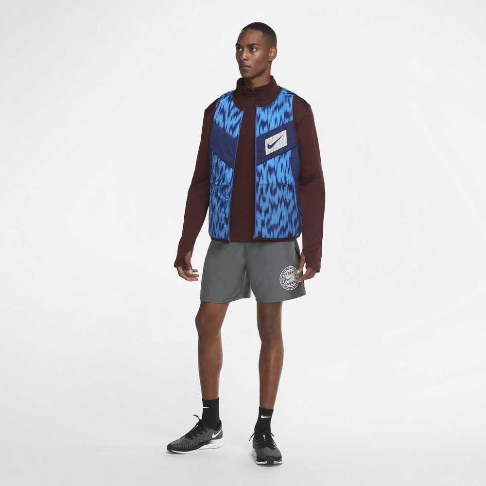 Nike AeroLayer Wild Running Puffer Vest Red Blue CU6058-624 Jogging Reversible - Picture 9 of 12